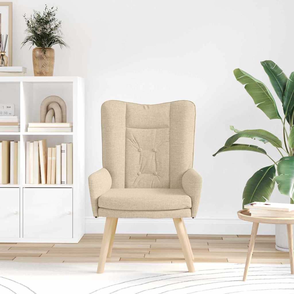 Fauteuil relaxant Crème 63 x 67 x 94 cm tissu - XIOS