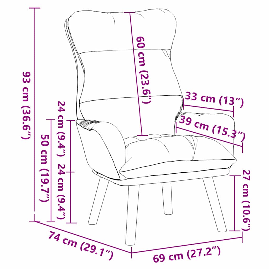 Fauteuil relaxant Bleu 69 x 74 x 93 cm Velours - XIOS