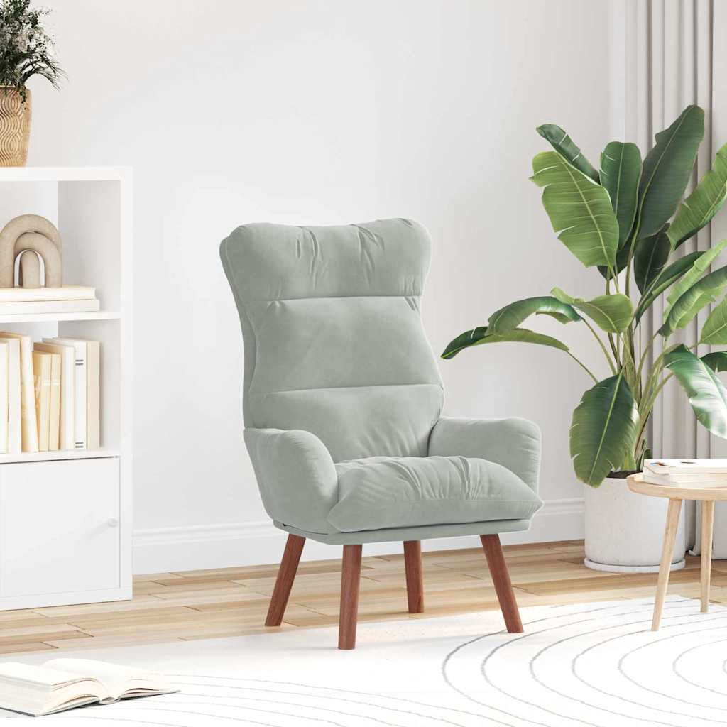 Fauteuil relaxant Gris clair 69 x 74 x 93 cm Velours - XIOS
