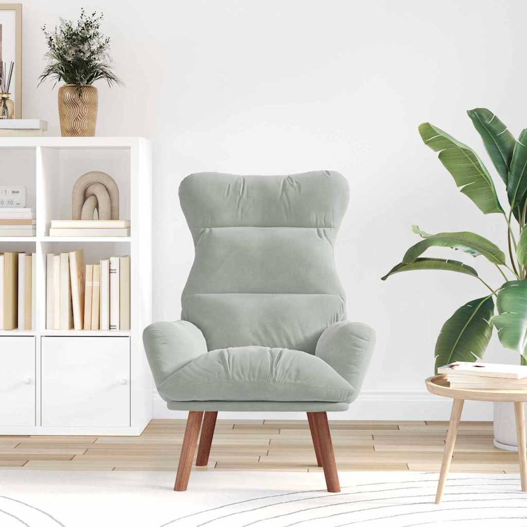 Fauteuil relaxant Gris clair 69 x 74 x 93 cm Velours - XIOS