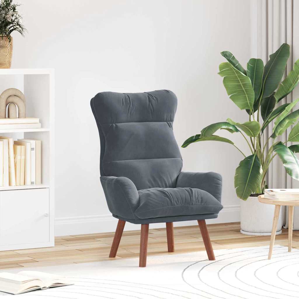 Fauteuil relaxant Gris foncé 69 x 74 x 93 cm Velours - XIOS