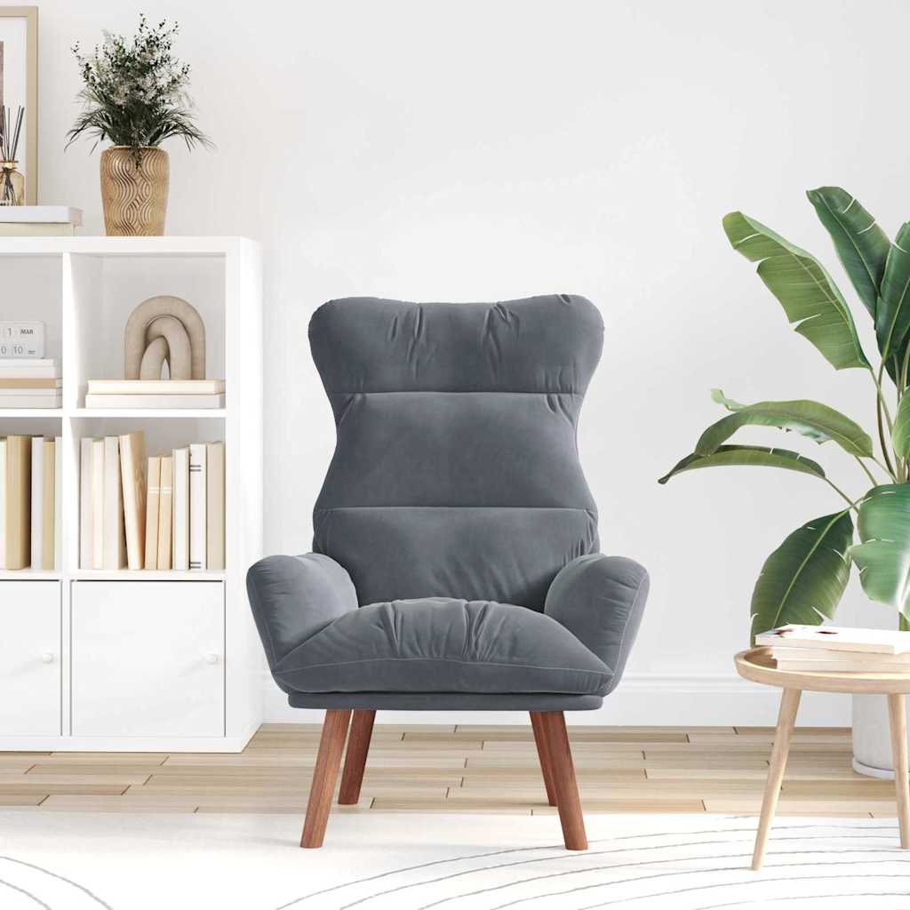 Fauteuil relaxant Gris foncé 69 x 74 x 93 cm Velours - XIOS