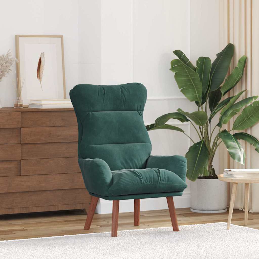Fauteuil relaxant Vert foncé 69 x 74 x 93 cm Velours - XIOS