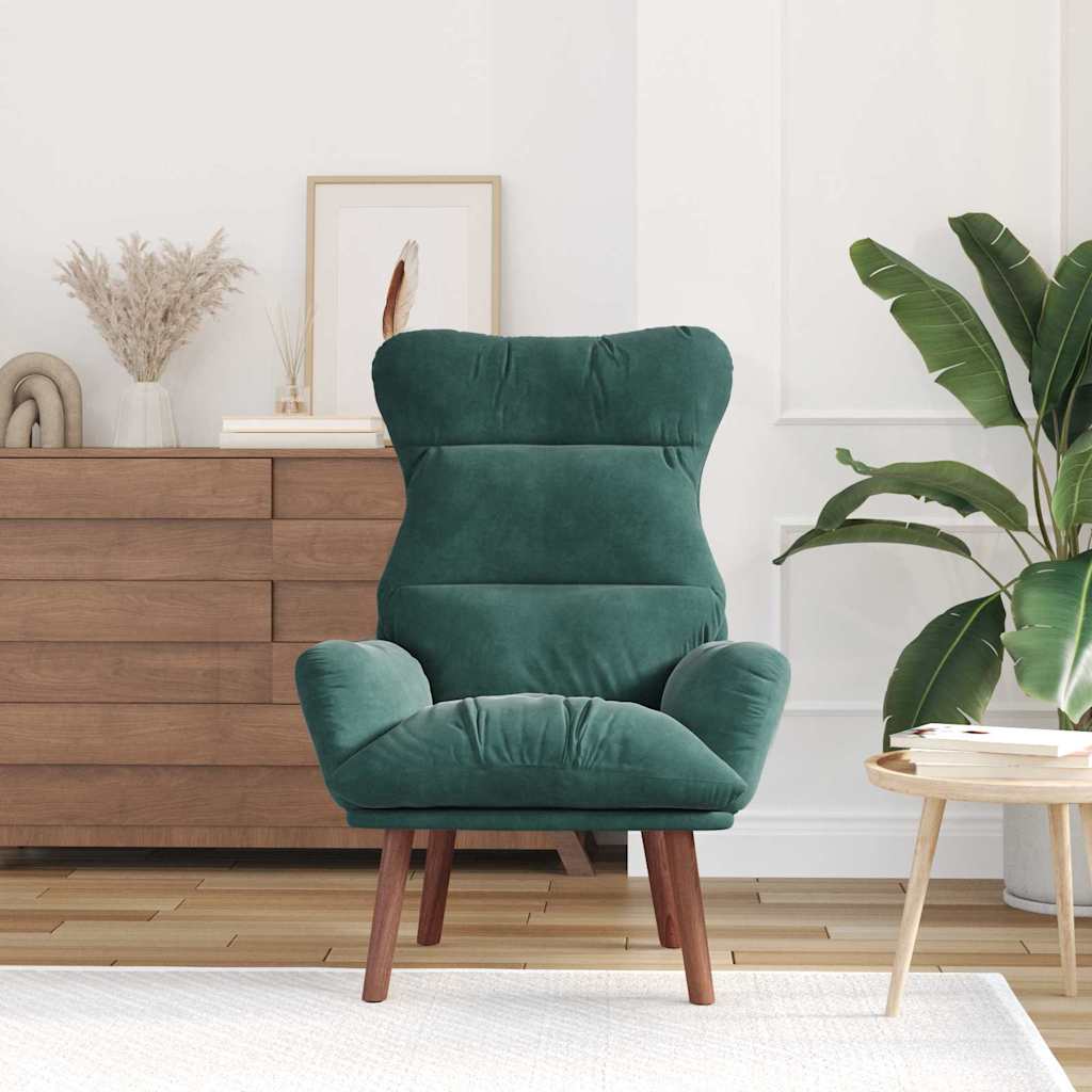 Fauteuil relaxant Vert foncé 69 x 74 x 93 cm Velours - XIOS