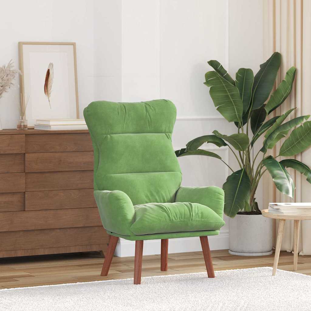 Fauteuil relaxant Vert clair 69 x 74 x 93 cm Velours - XIOS