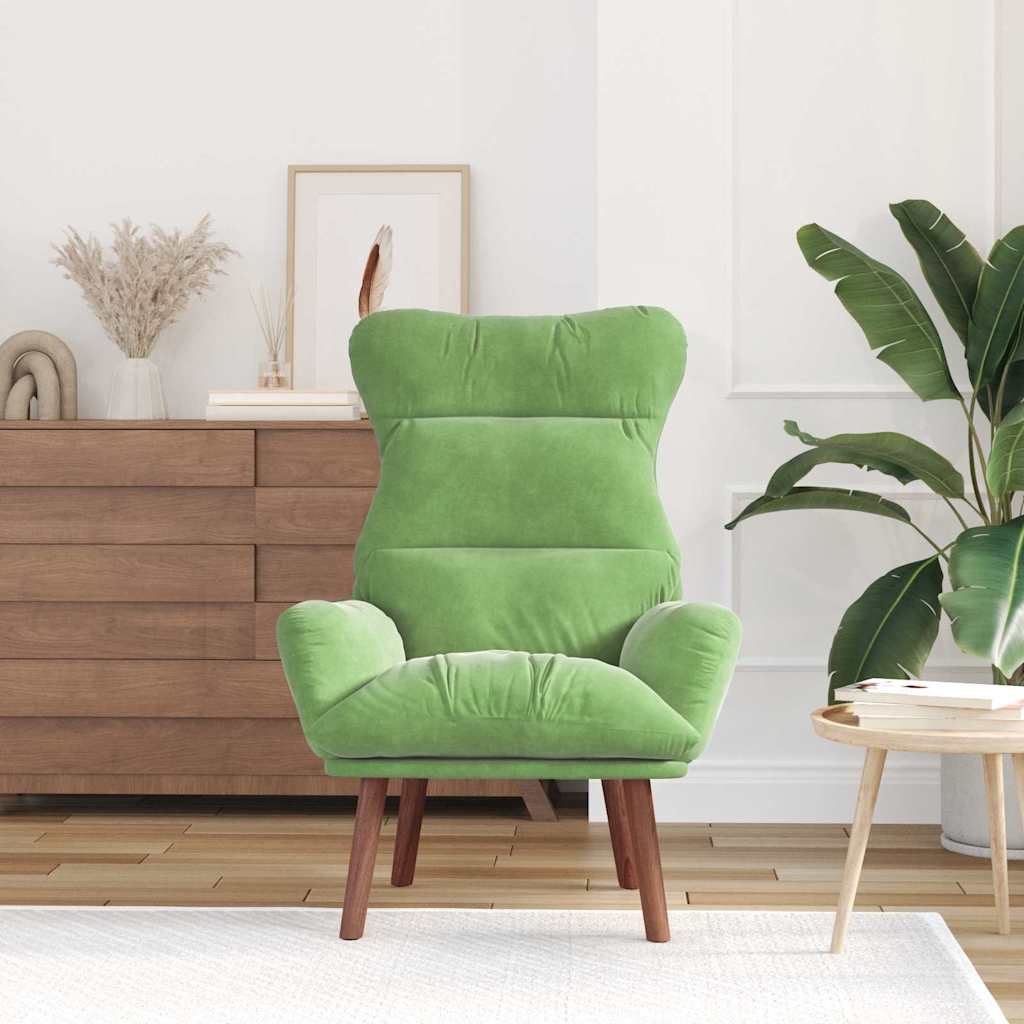 Fauteuil relaxant Vert clair 69 x 74 x 93 cm Velours - XIOS