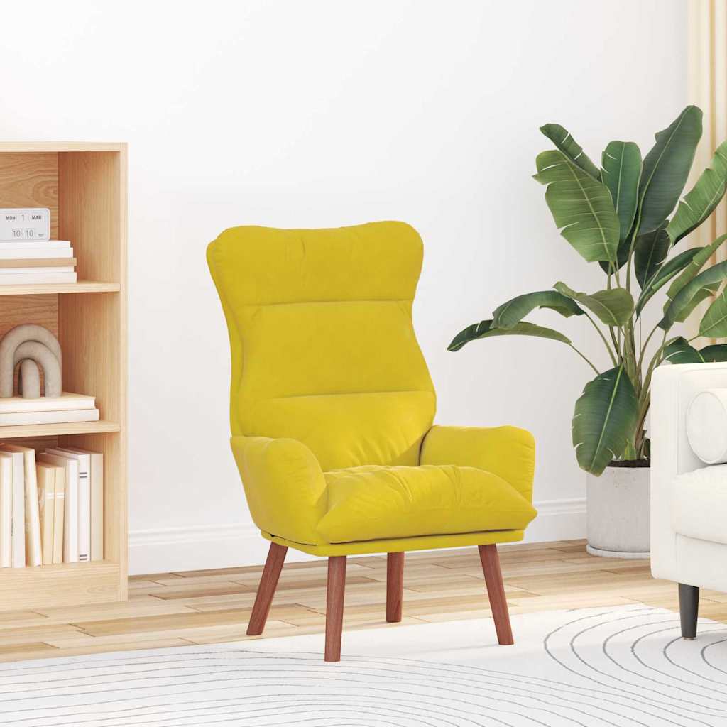 Fauteuil relaxant Jaune 69 x 74 x 93 cm Velours - XIOS