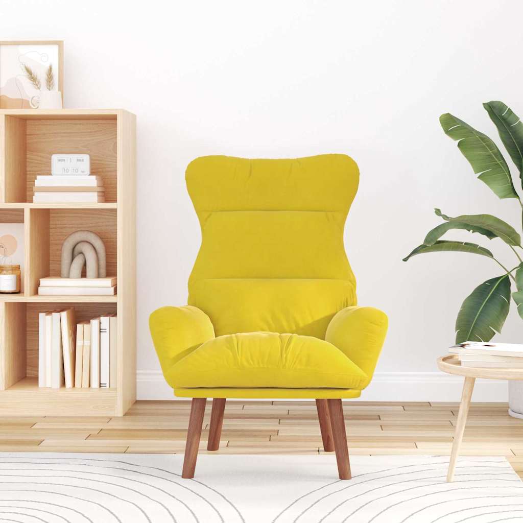 Fauteuil relaxant Jaune 69 x 74 x 93 cm Velours - XIOS