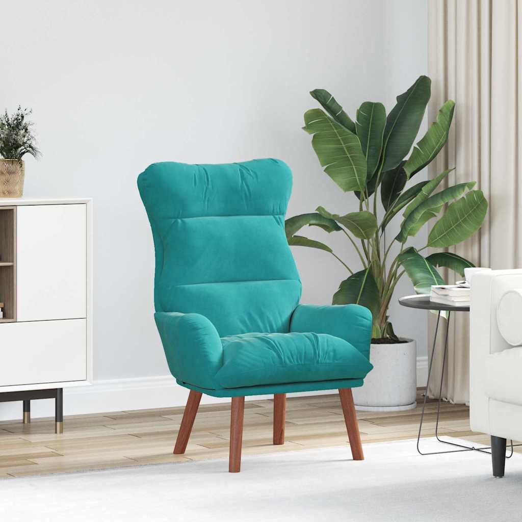 Fauteuil relaxant Turquoise 69 x 74 x 93 cm Velours - XIOS