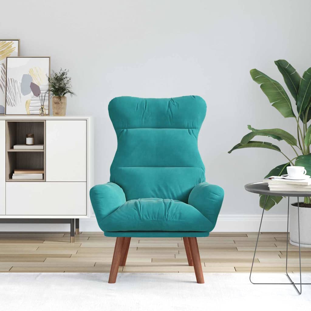 Fauteuil relaxant Turquoise 69 x 74 x 93 cm Velours - XIOS