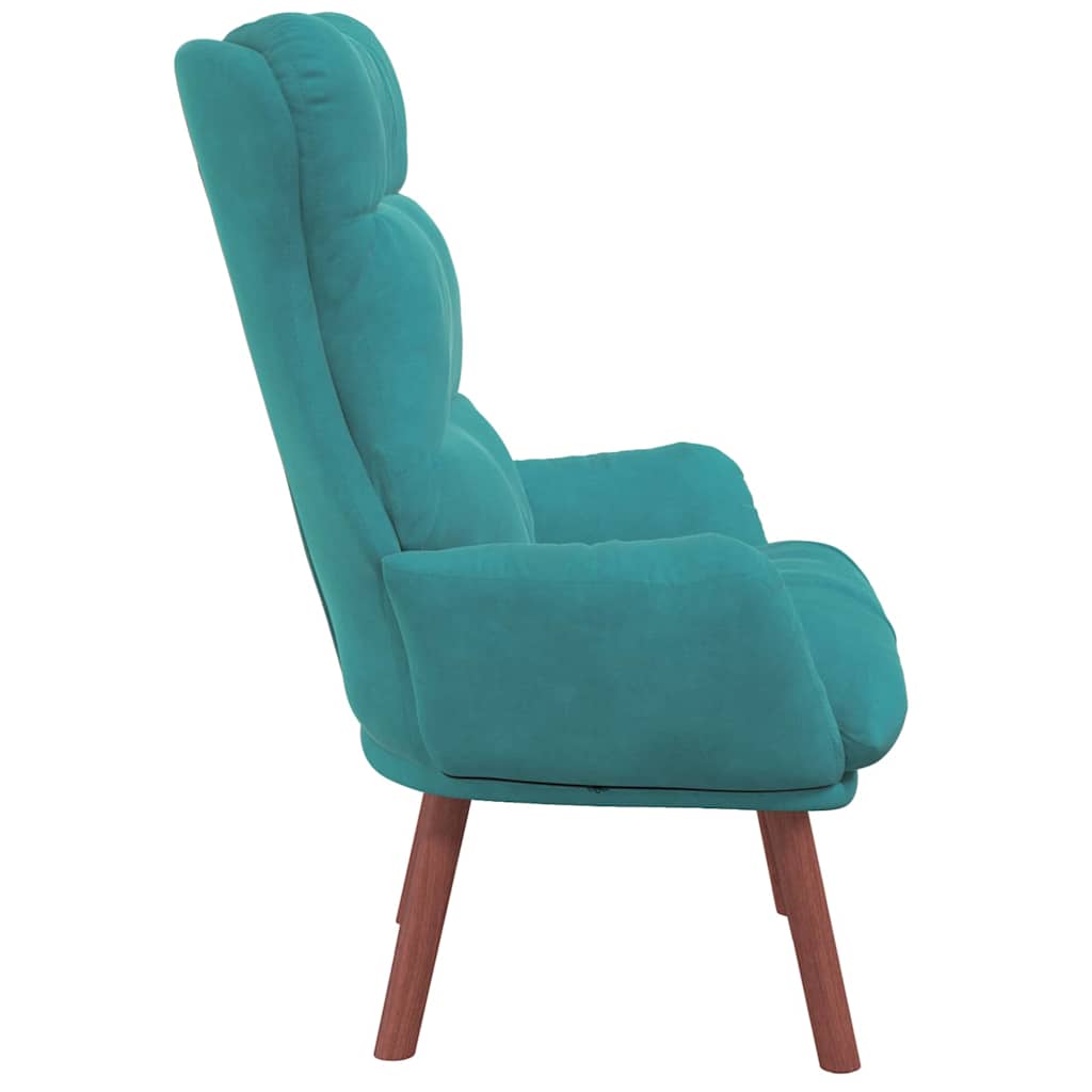 Fauteuil relaxant Turquoise 69 x 74 x 93 cm Velours - XIOS