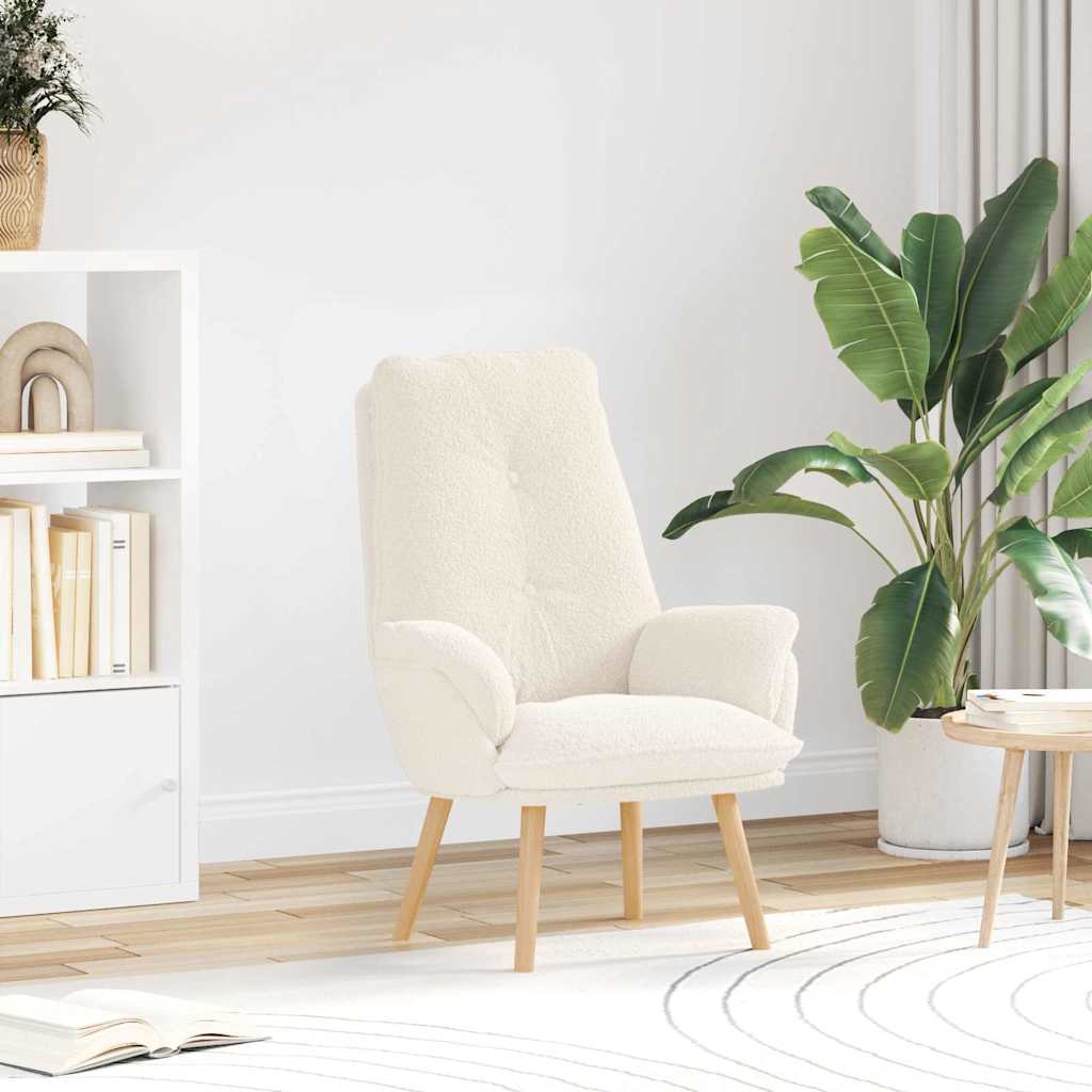 Fauteuil relaxant Crème 69 x 74 x 93 cm tissu - XIOS
