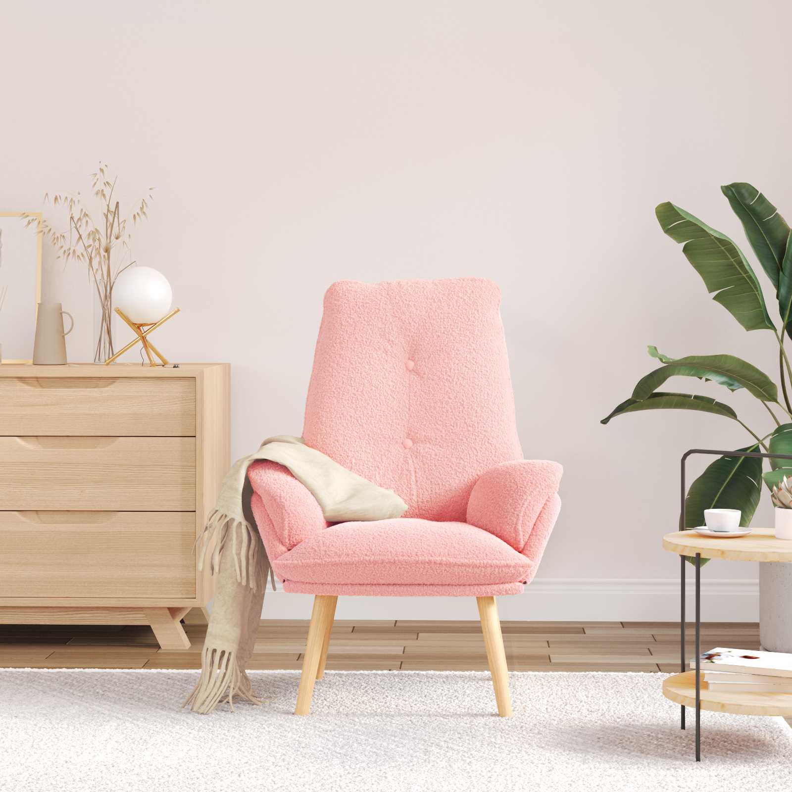 fauteuil Rose 69 x 74 x 93 cm Tissu Sherpa - XIOS