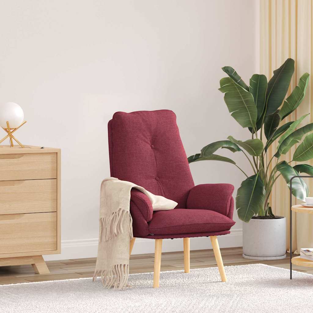 Fauteuil relaxant Rouge bordeaux 69 x 74 x 93 cm tissu - XIOS