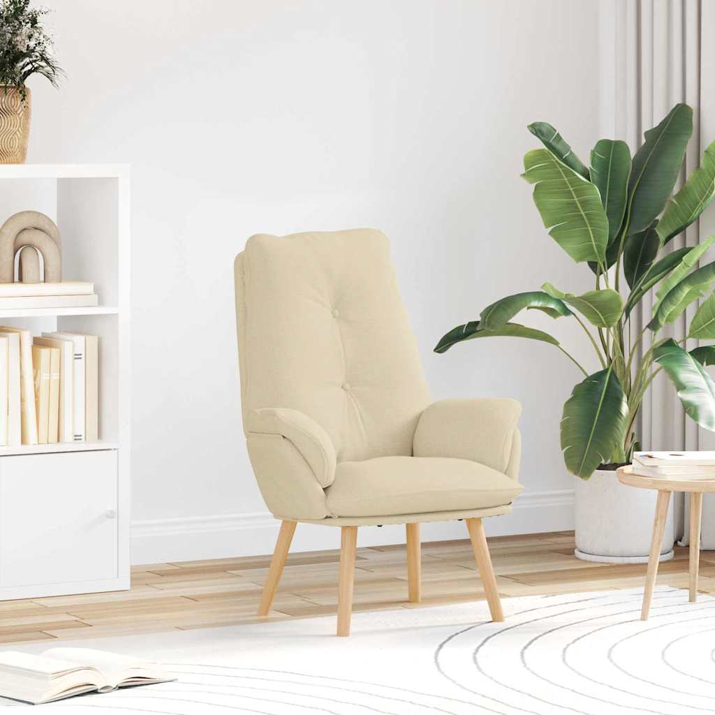 Fauteuil relaxant Crème 69 x 74 x 93 cm tissu - XIOS