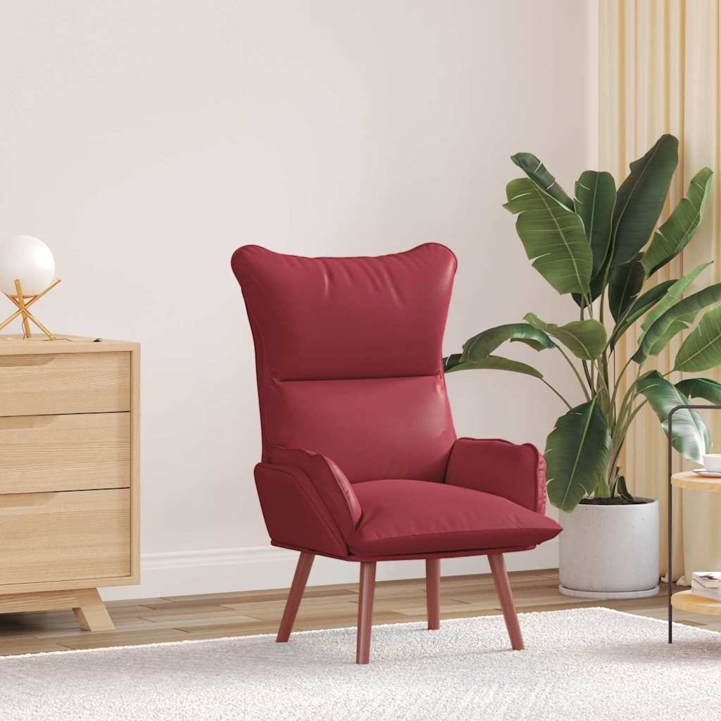 Fauteuil relaxant Rouge bordeaux 69 x 74 x 93 cm Faux cuir - XIOS