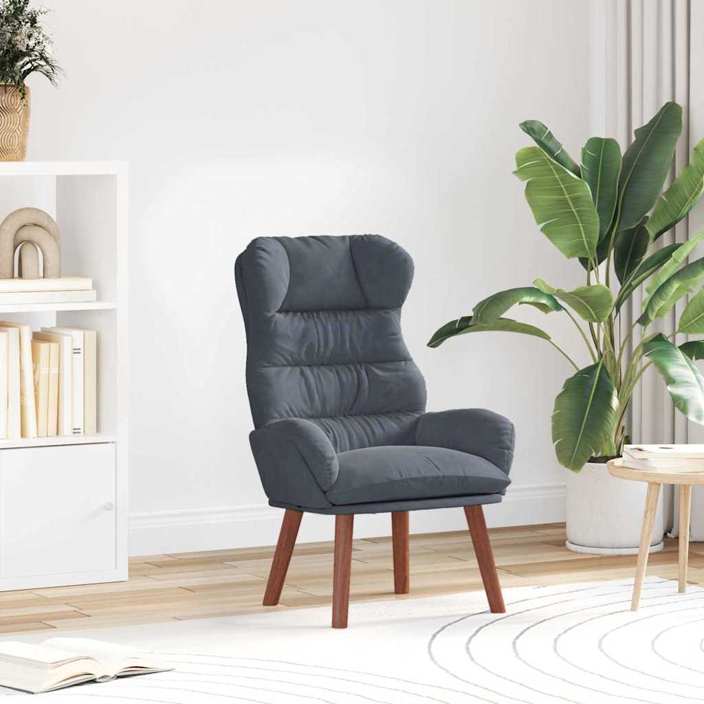Fauteuil relaxant Gris foncé 69 x 74 x 93 cm Velours - XIOS