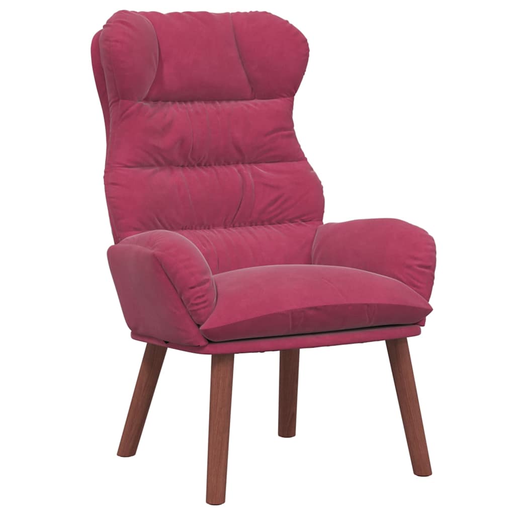 Fauteuil relaxant Rouge bordeaux 69 x 74 x 93 cm Velours - XIOS