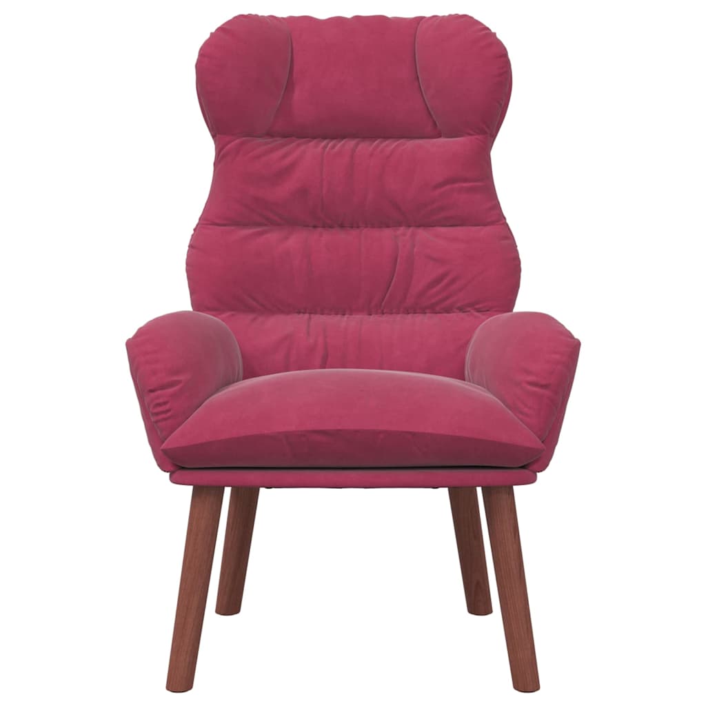 Fauteuil relaxant Rouge bordeaux 69 x 74 x 93 cm Velours - XIOS