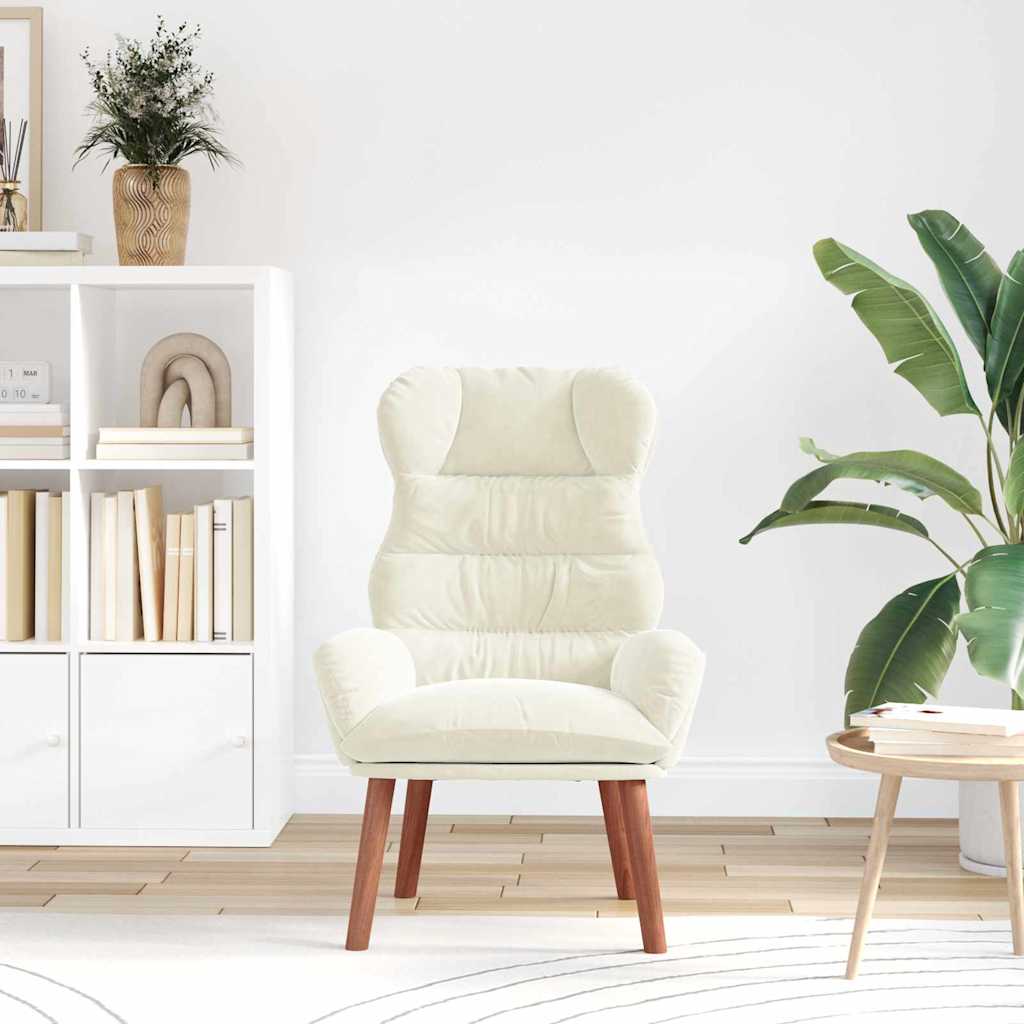 Fauteuil relaxant Crème 69 x 74 x 93 cm Velours - XIOS