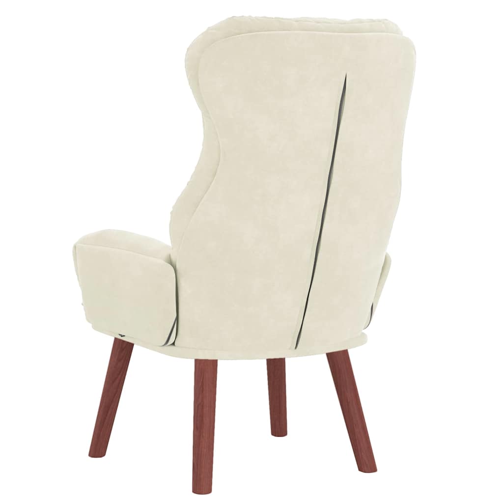 Fauteuil relaxant Crème 69 x 74 x 93 cm Velours - XIOS