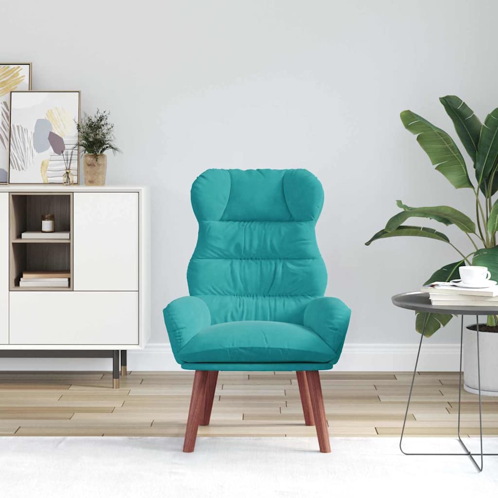 Fauteuil relaxant Turquoise 69 x 74 x 93 cm Velours - XIOS