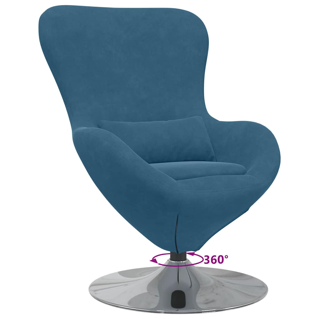 Fauteuil œuf Bleu 63 x 73 x 90 cm Velours - XIOS