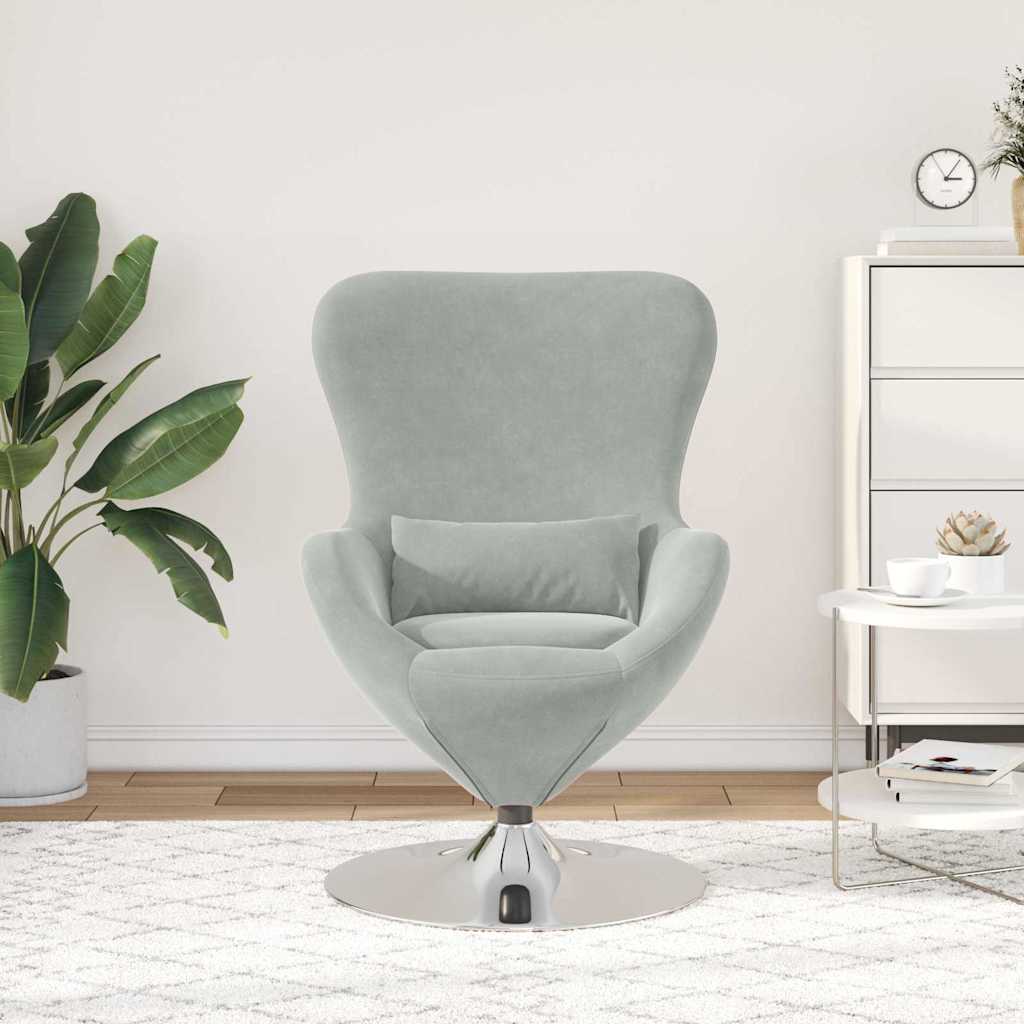 Fauteuil œuf Gris clair 63 x 73 x 90 cm Velours - XIOS