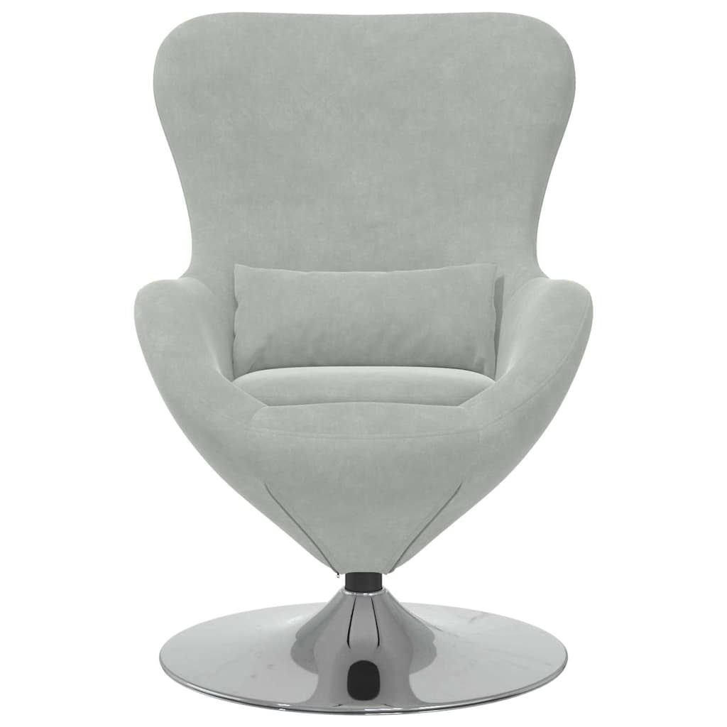 Fauteuil œuf Gris clair 63 x 73 x 90 cm Velours - XIOS