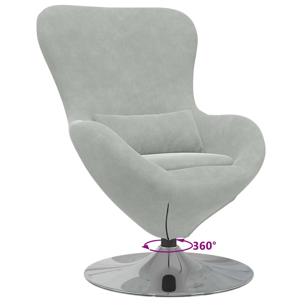 Fauteuil œuf Gris clair 63 x 73 x 90 cm Velours - XIOS