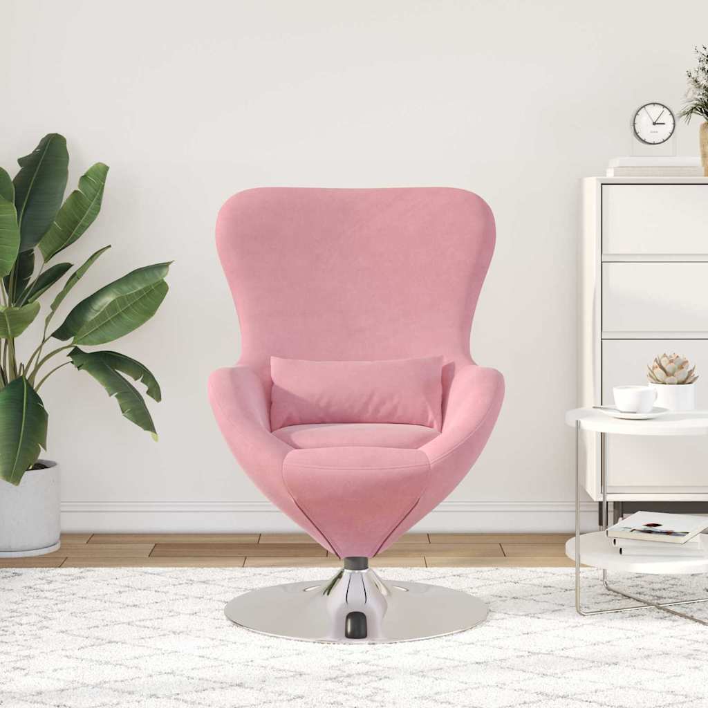 Fauteuil œuf Rose 63 x 73 x 90 cm Velours - XIOS