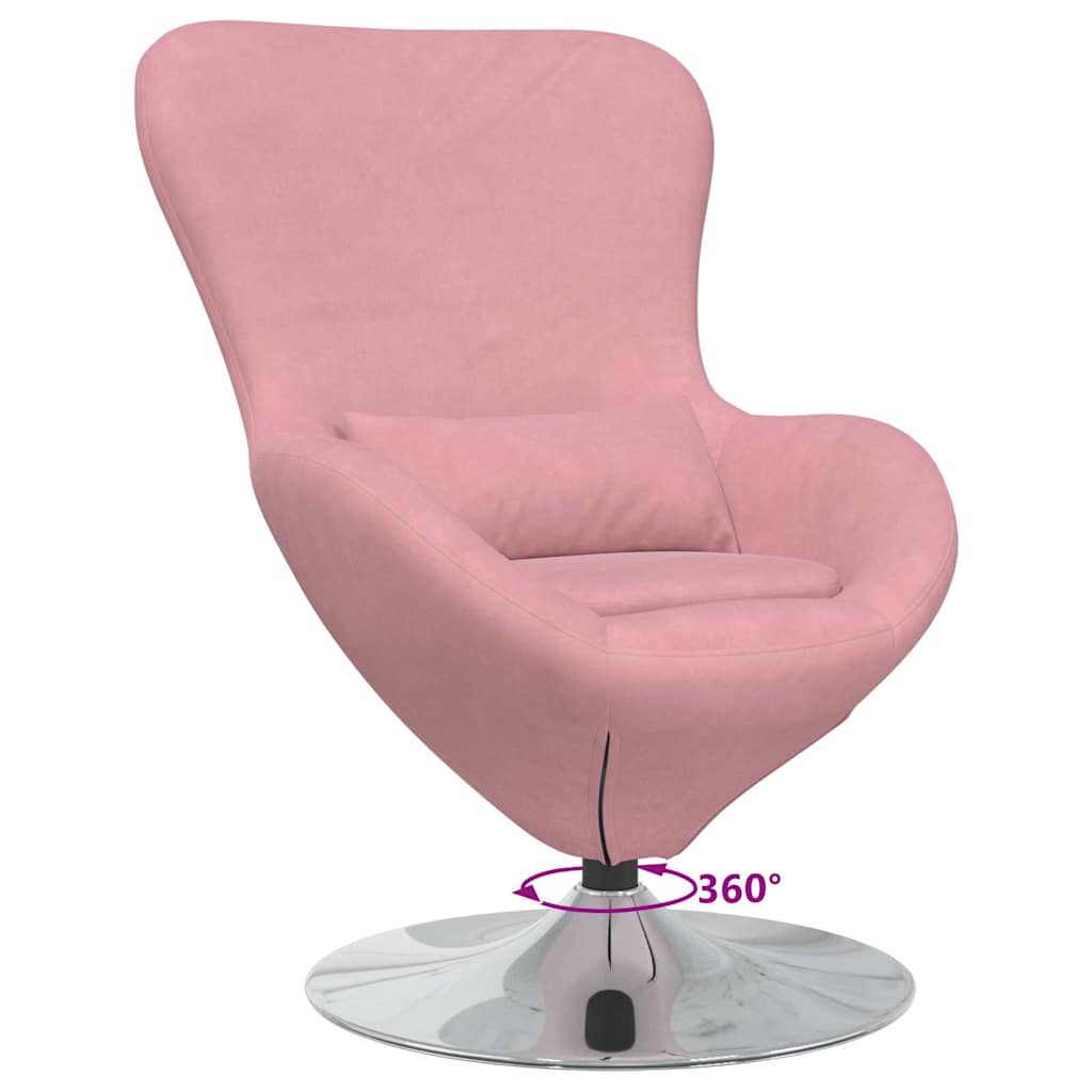 Fauteuil œuf Rose 63 x 73 x 90 cm Velours - XIOS