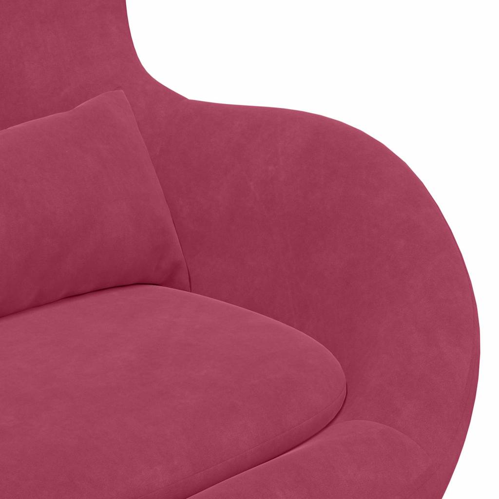 Fauteuil œuf Rouge bordeaux 63 x 73 x 90 cm Velours - XIOS