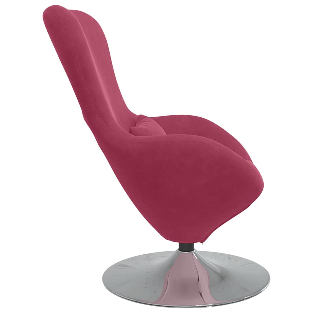 Fauteuil œuf Rouge bordeaux 63 x 73 x 90 cm Velours - XIOS