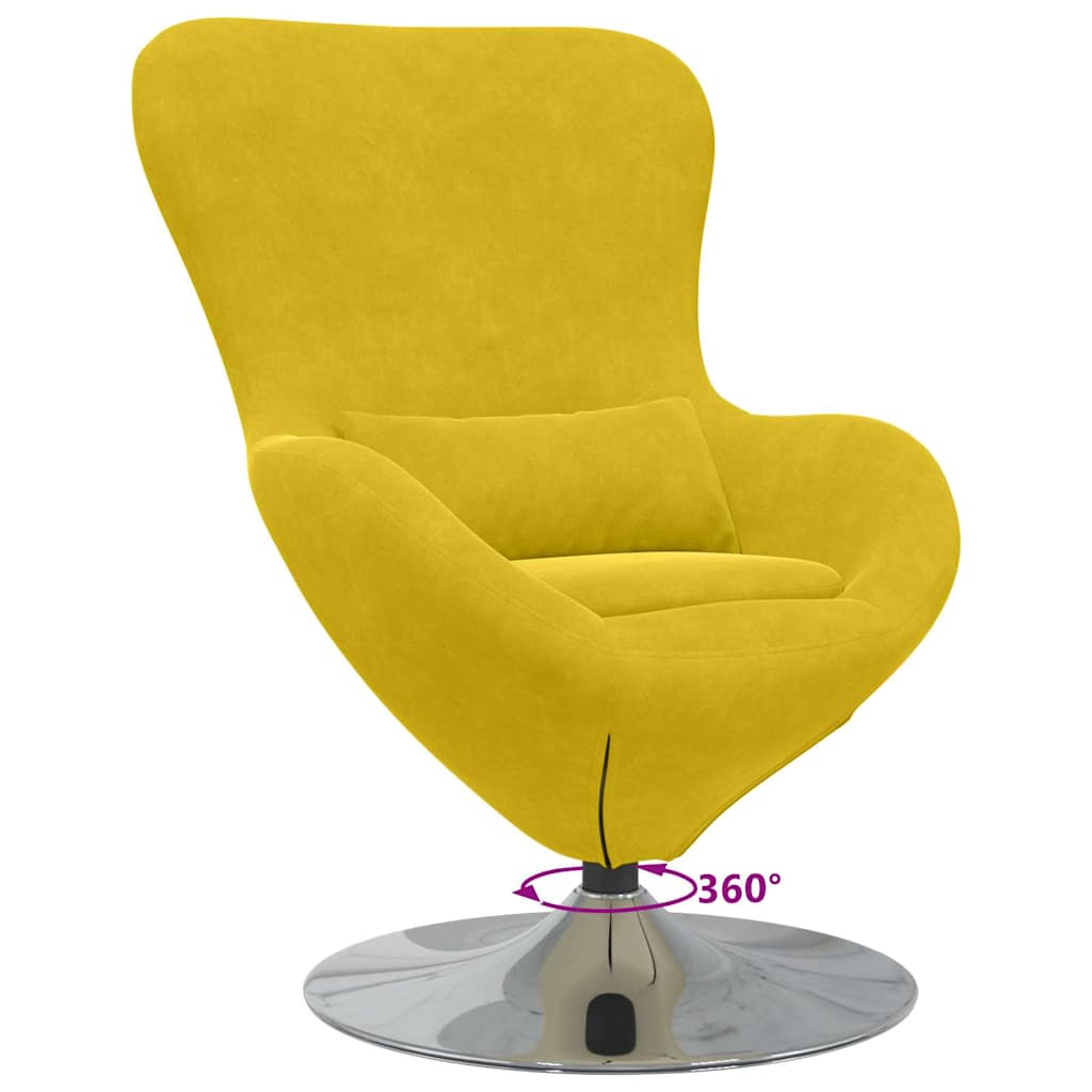 Fauteuil œuf Jaune 63 x 73 x 90 cm Velours - XIOS
