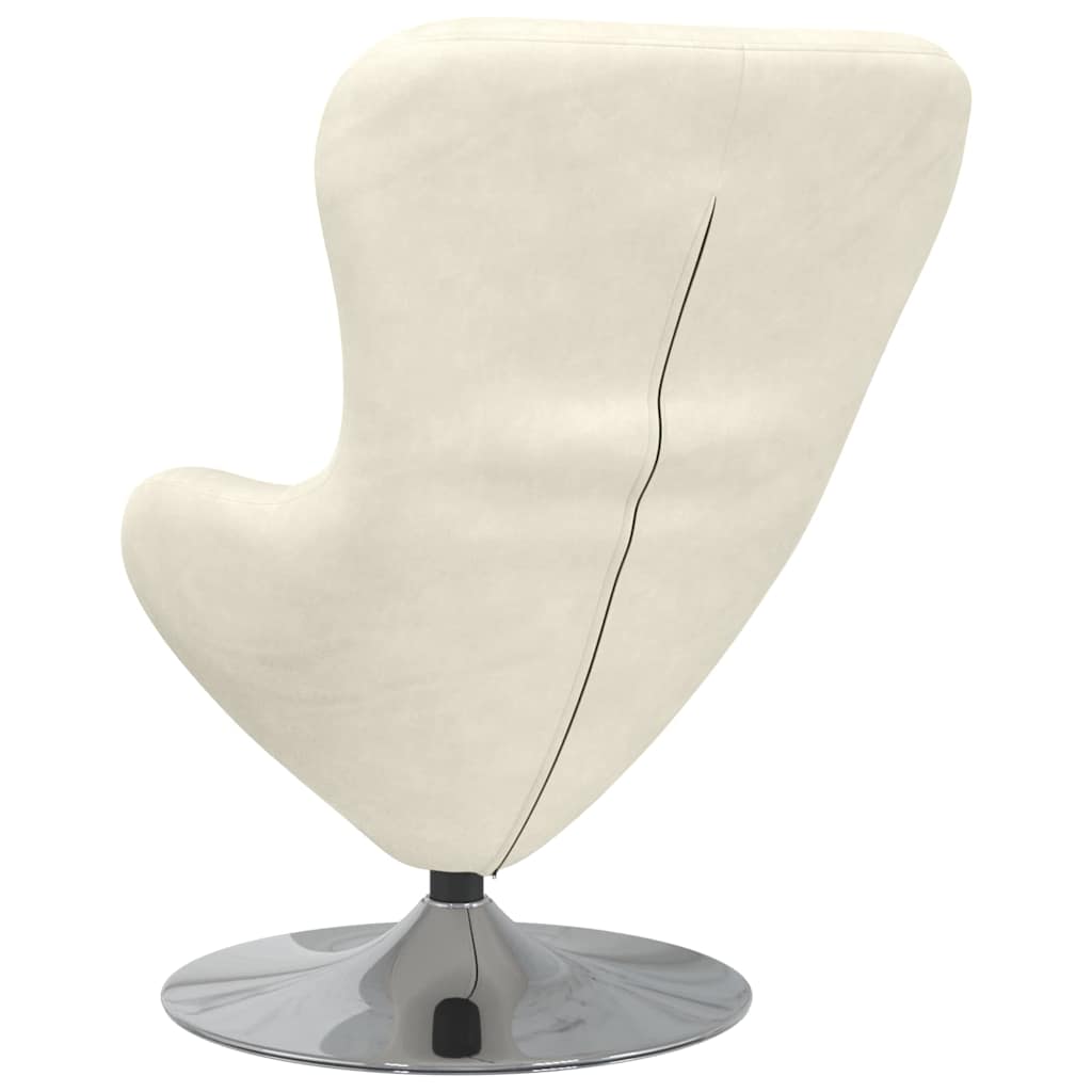 Fauteuil œuf Crème 63 x 73 x 90 cm Velours - XIOS
