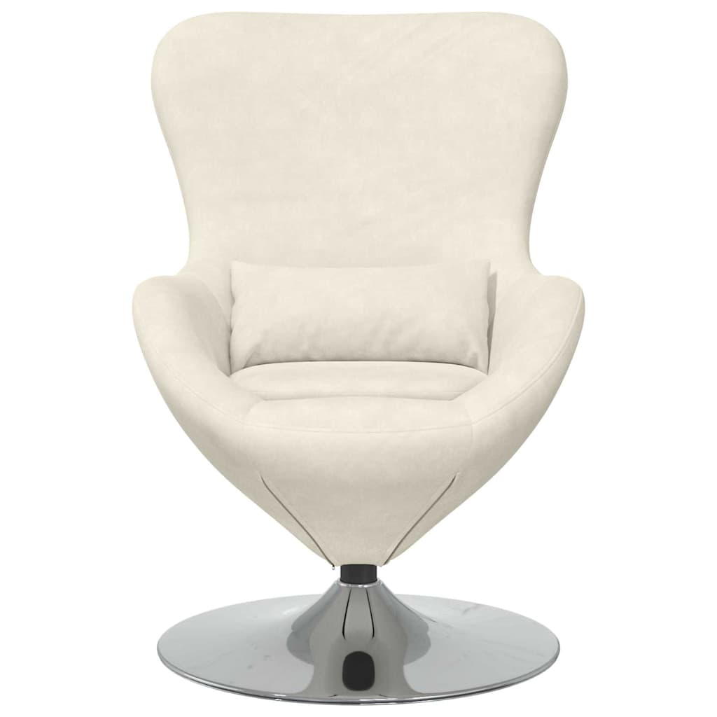Fauteuil œuf Crème 63 x 73 x 90 cm Velours - XIOS
