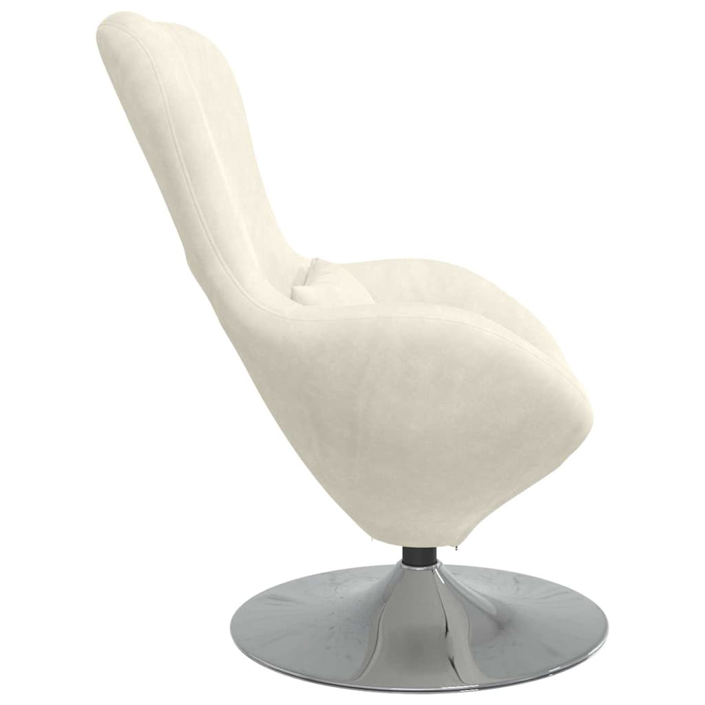 Fauteuil œuf Crème 63 x 73 x 90 cm Velours - XIOS