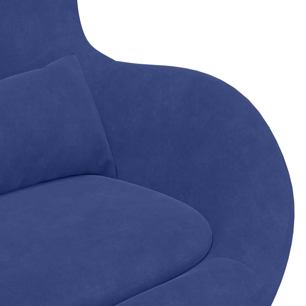 Fauteuil œuf Bleu police 63 x 73 x 90 cm Velours - XIOS