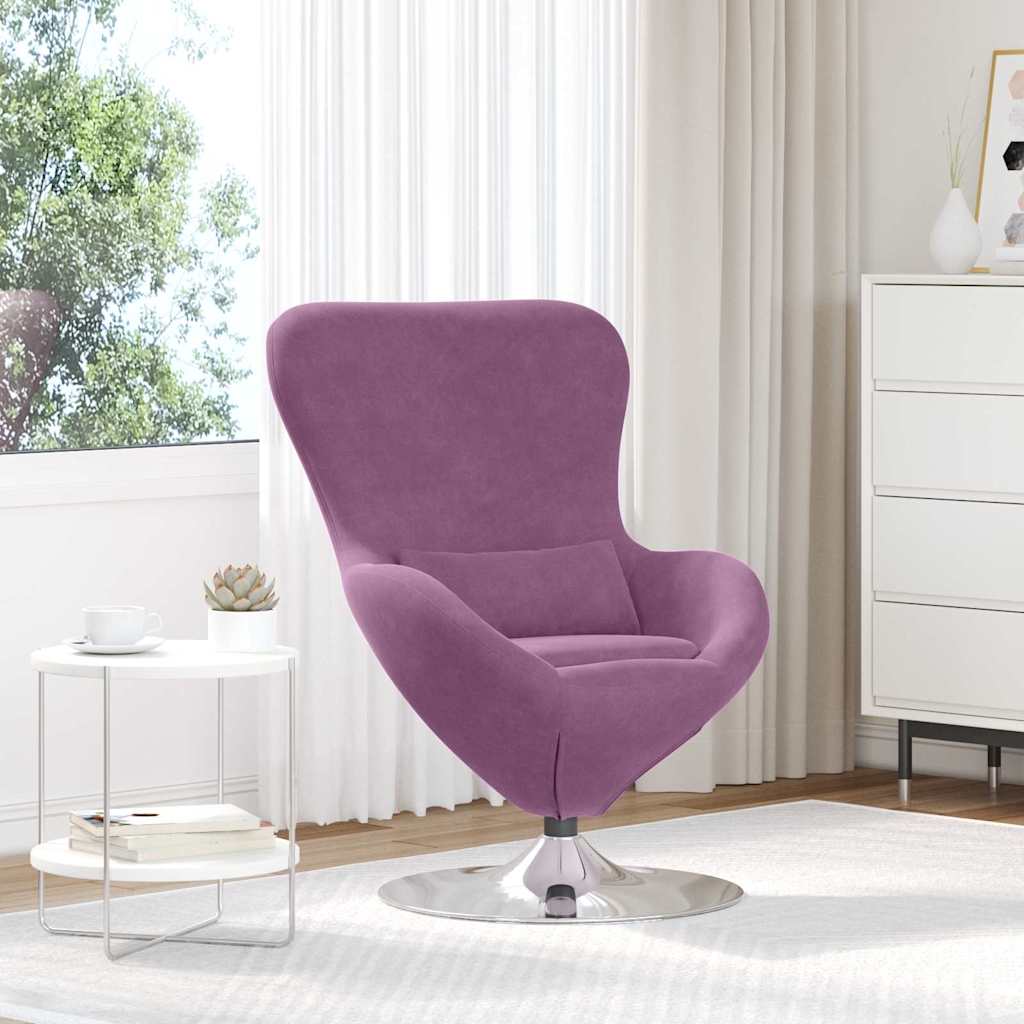 Fauteuil œuf Violet 63 x 73 x 90 cm Velours - XIOS