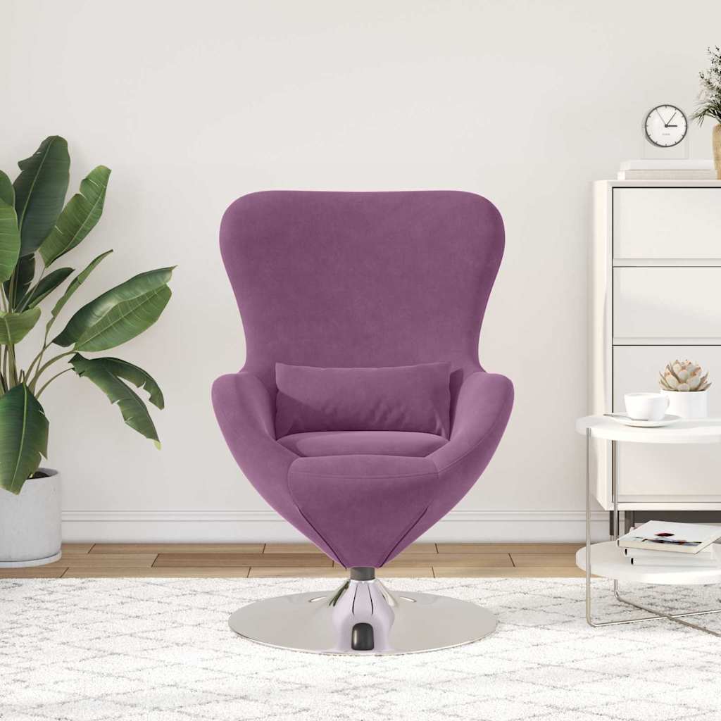 Fauteuil œuf Violet 63 x 73 x 90 cm Velours - XIOS