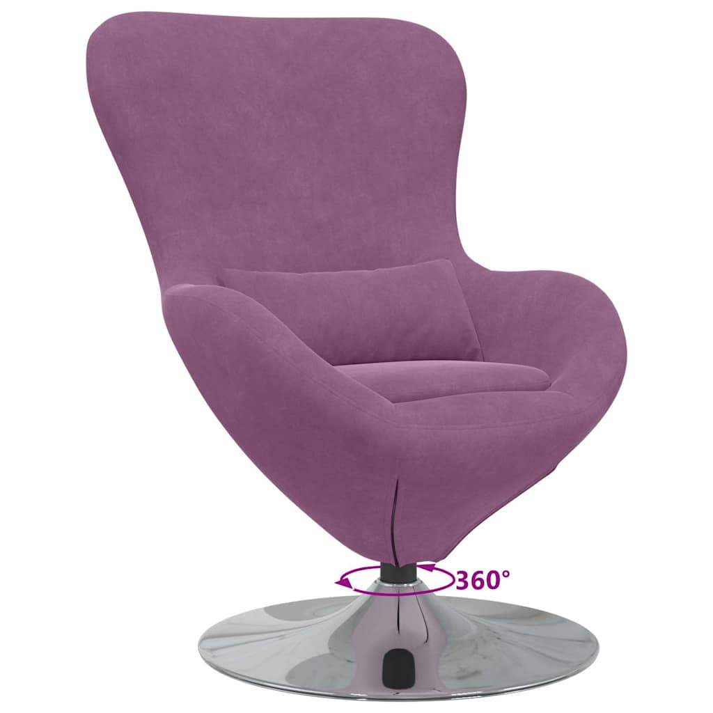 Fauteuil œuf Violet 63 x 73 x 90 cm Velours - XIOS