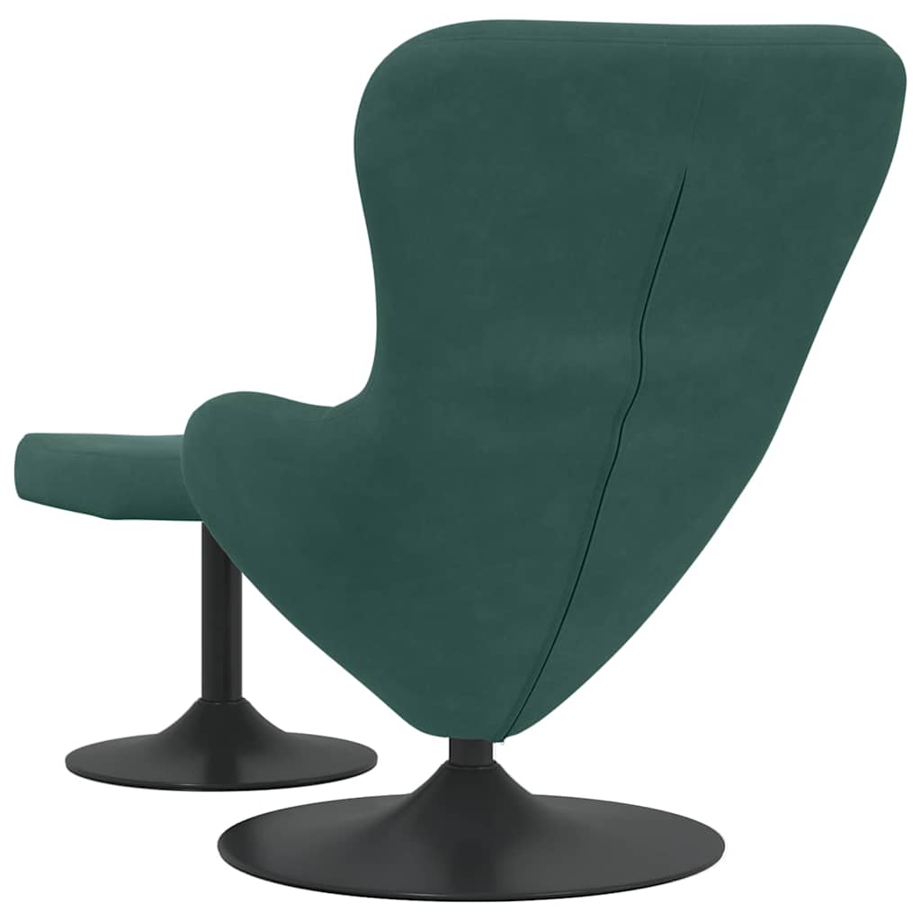 Chaise Œuf avec Pouf Vert foncé 63 x 73 x 90 cm Velours - XIOS