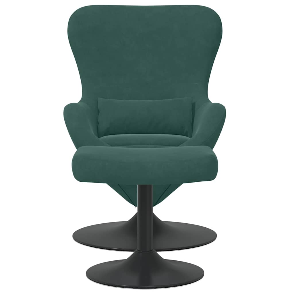 Chaise Œuf avec Pouf Vert foncé 63 x 73 x 90 cm Velours - XIOS