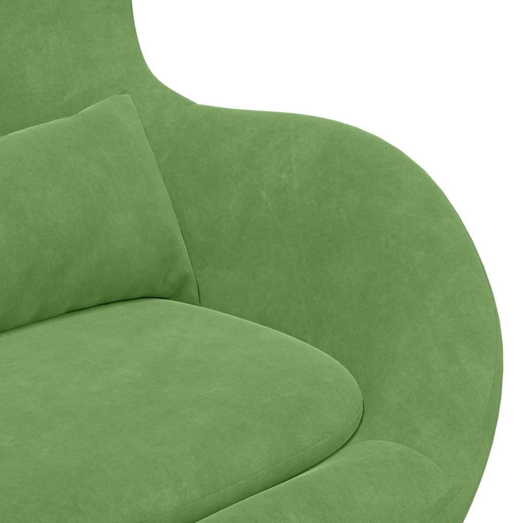Chaise Œuf avec Pouf Vert clair 63 x 73 x 90 cm Velours - XIOS