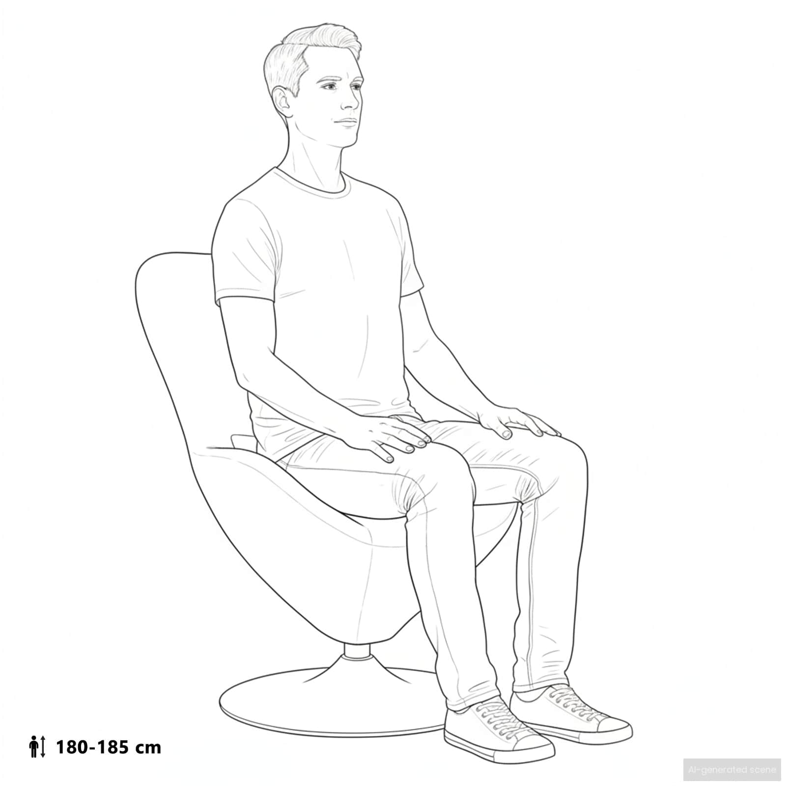 Chaise Œuf avec Pouf Crème Velours - XIOS