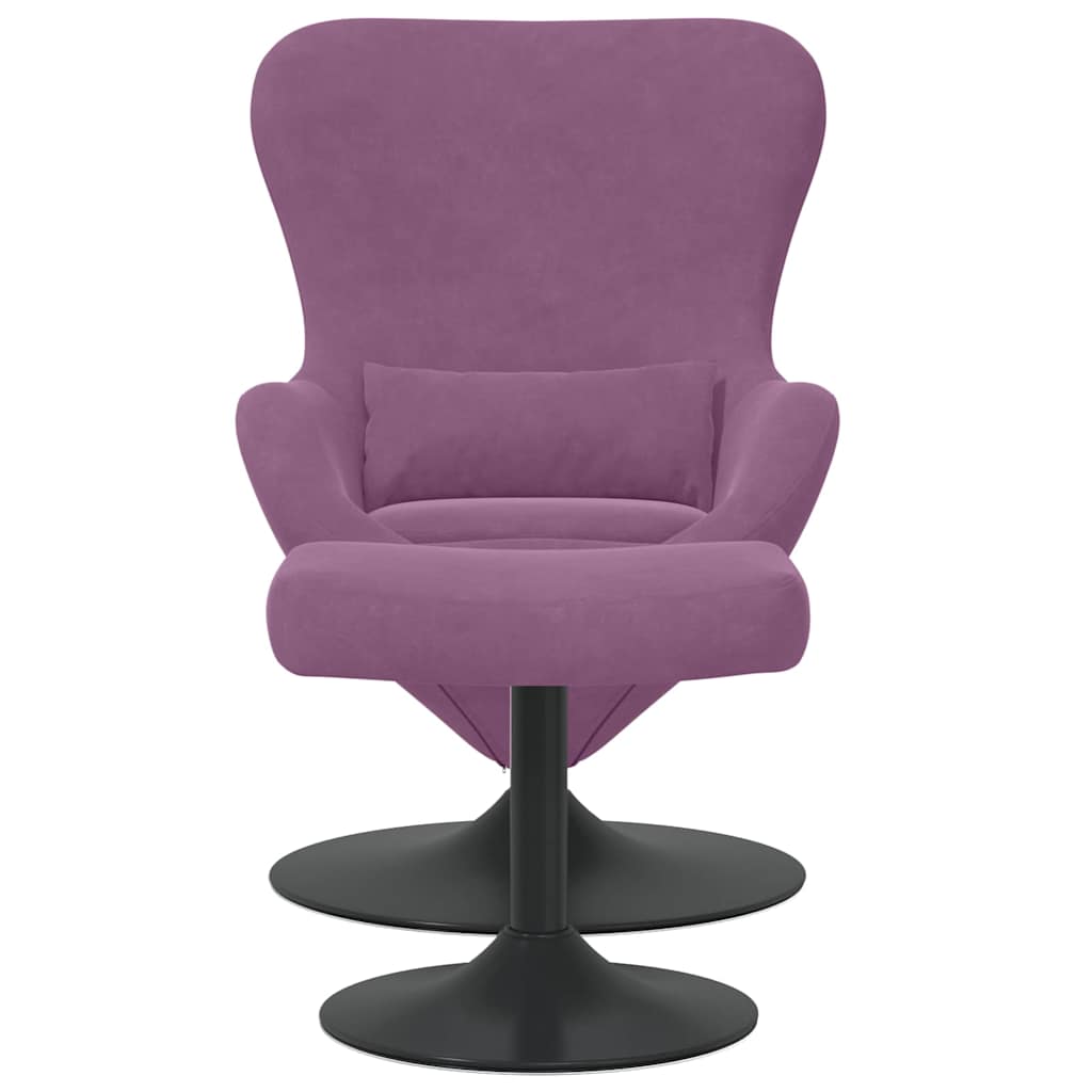 Chaise Œuf avec Pouf Violet 63 x 73 x 90 cm Velours - XIOS