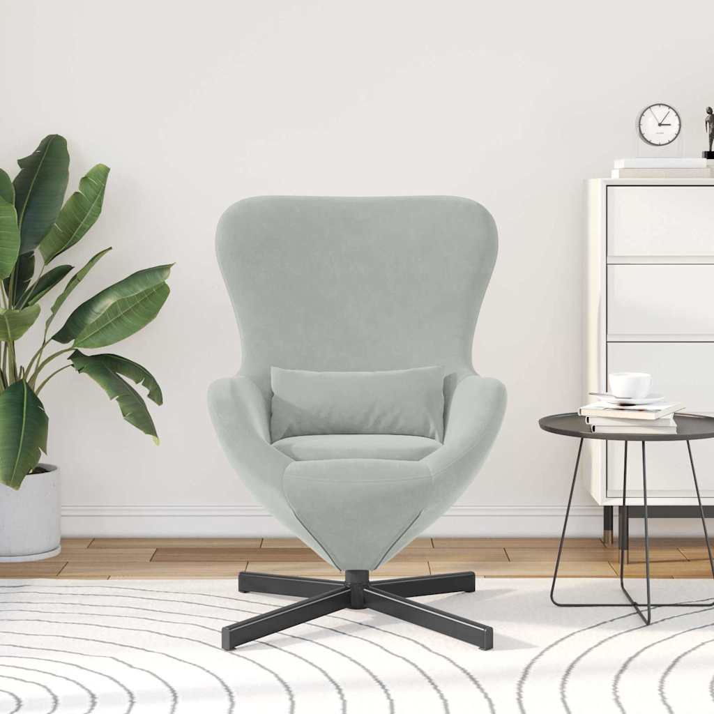 Fauteuil œuf Gris clair 63 x 73 x 90 cm Velours - XIOS