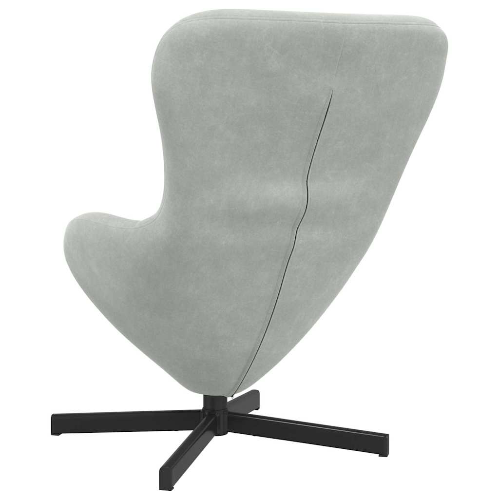 Fauteuil œuf Gris clair 63 x 73 x 90 cm Velours - XIOS