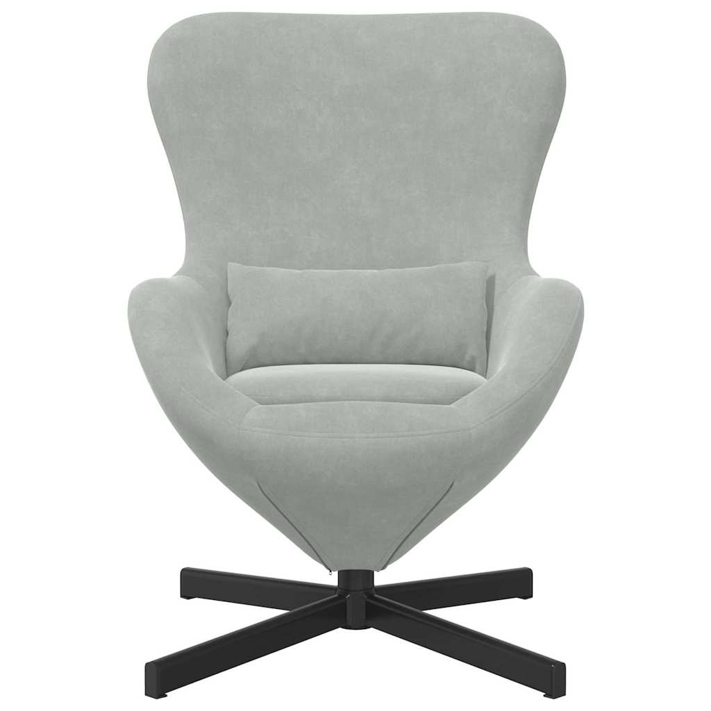 Fauteuil œuf Gris clair 63 x 73 x 90 cm Velours - XIOS